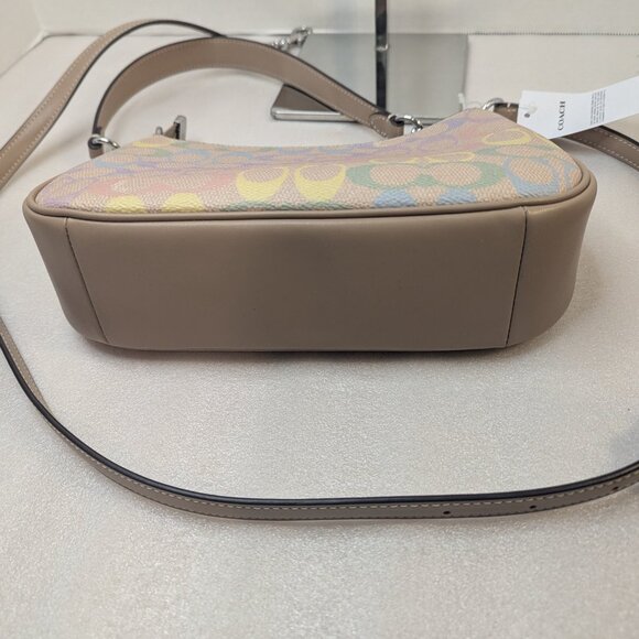 NWT Coach Teri Shoulder Bag In Rainbow Signature Canvas - Picture 12 of 13